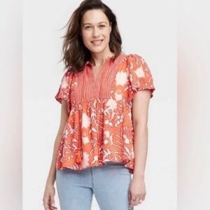 Knox Rose Women's Flutter Sleeve Short Sleeve Top